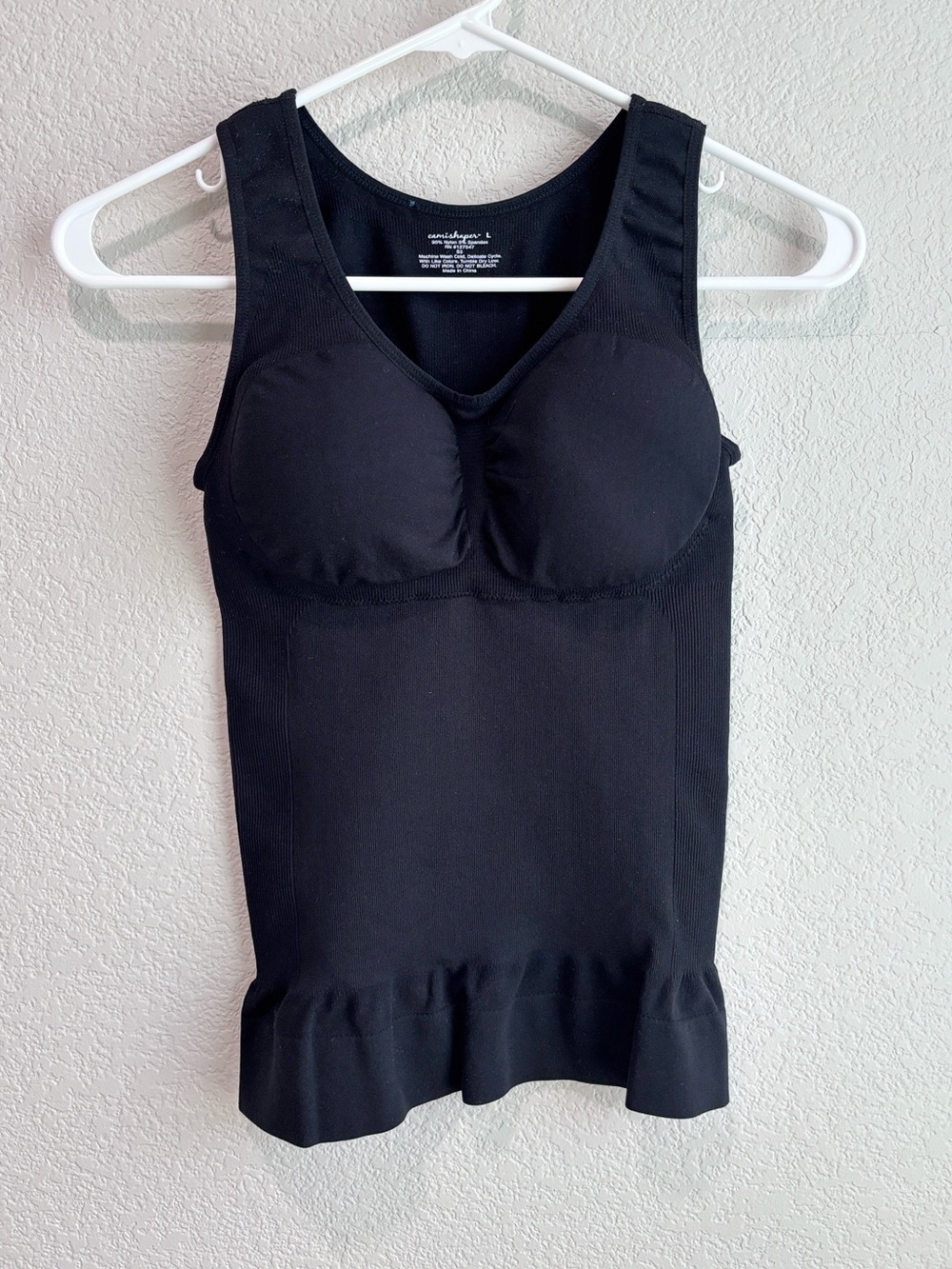 Camishaper Slimming Shapewear Tank Top Black Women’s Size Large